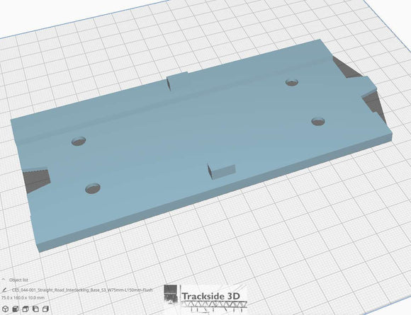 T3D-044-001 Straight Road with Interlocking Base S3 W75mm L150mm with Flush sides