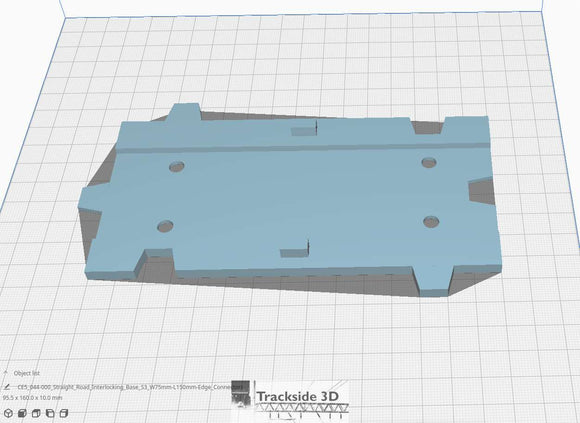 T3D-044-000 Straight Road with Interlocking Base S3 W75mm L150mm with Edge Connectors