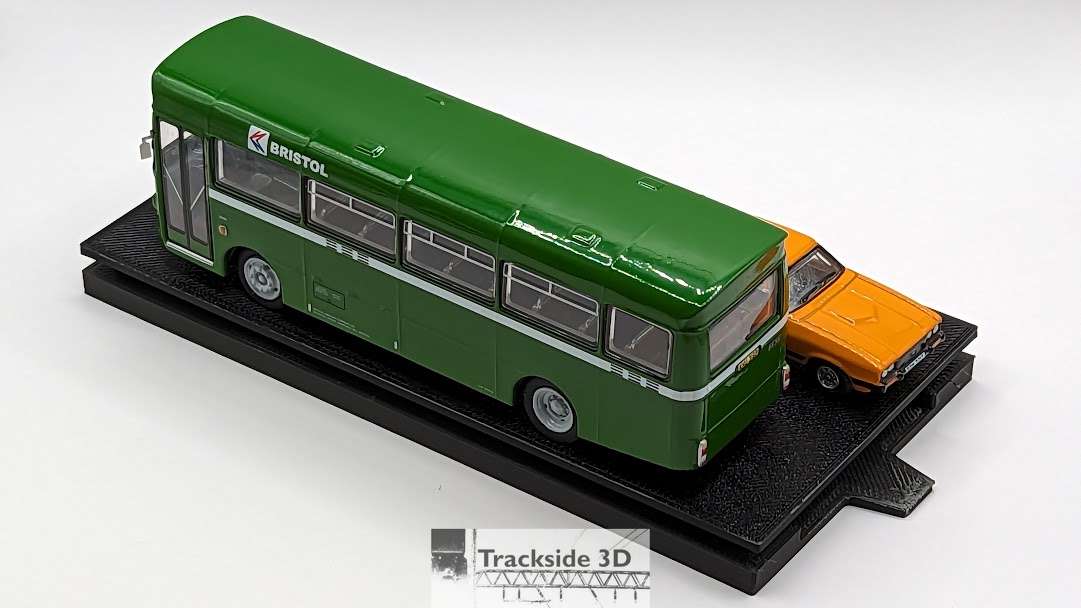 T3D-044-001 Straight Road with Interlocking Base S3 W75mm L150mm with Flush sides