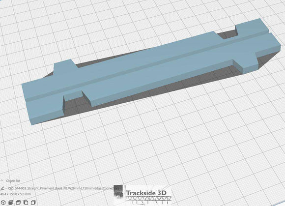 T3D-044-003 Straight Pavement Base P0 W29mm L150mm with Edge Connectors