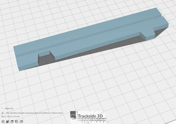T3D-044-004 Straight Pavement Base P0 W29mm L150mm with Flush Edge